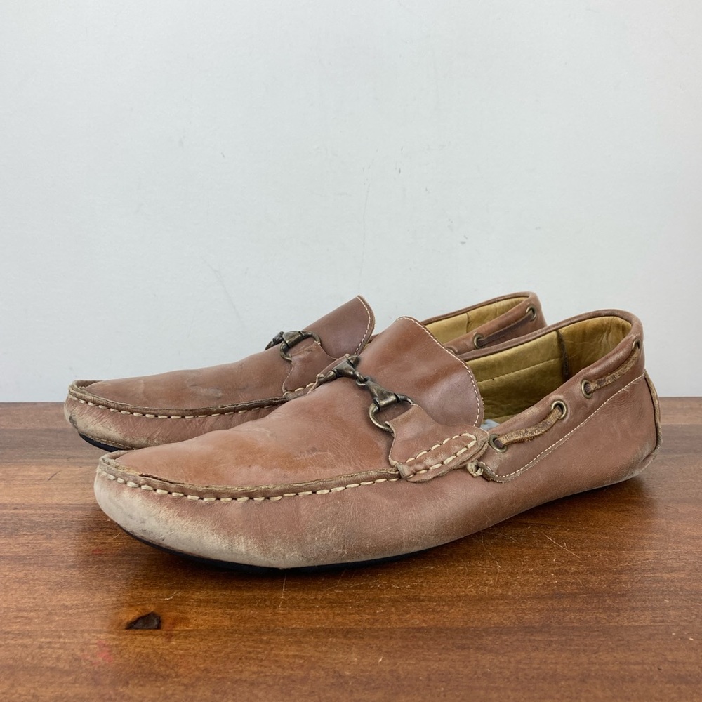 Massimo Matteo Brown Leather Horsebit Moccasin Driving Loafers Men’s Size 10M.